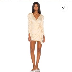 Song of Style Cream Satin Dala Wrap Dress